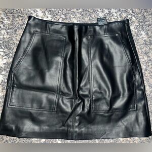H&M Black Faux Leather Skirt